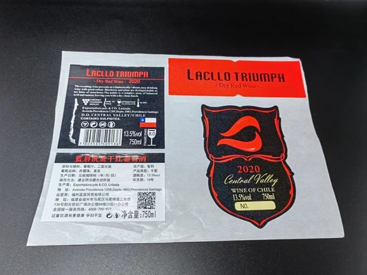 Bedruckbarer Wein-Aufkleber-Geist nennt prägeartigen Logo Stickers Vodka Whisky Rum-Tequila