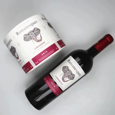 Rotwein-Aufkleber, die Gold prägeartige Folien-Aufkleber vereiteln, tapezieren personifiziert