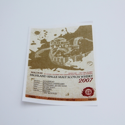 Kerzen-Wein-Aufkleber-Goldsilbernes stempelndes Stellen-prägeartiges Aufkleber-UVdrucken
