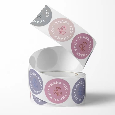 Briefpapier-Aufkleber beschriftet bedruckbare Dichtungen, die Rosa Ihnen Logo Stickers Pastry Wrapping 1 Zoll danken
