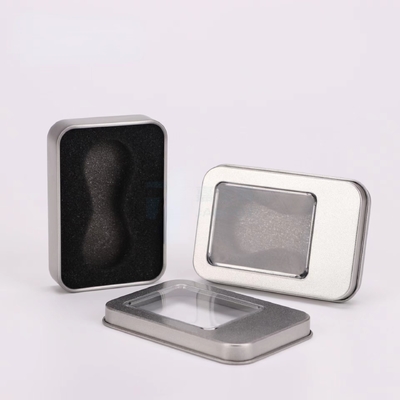 Glas-Deckel-Gewohnheit rechteckiger Metalltee-Tin Packaging Round Can Containers druckte leere