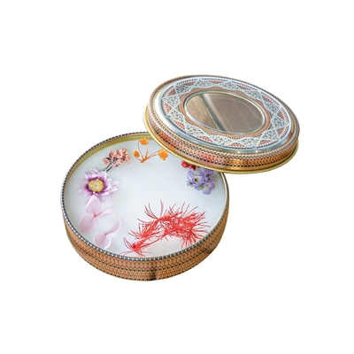 Glas-Deckel-Gewohnheit rechteckiger Metalltee-Tin Packaging Round Can Containers druckte leere