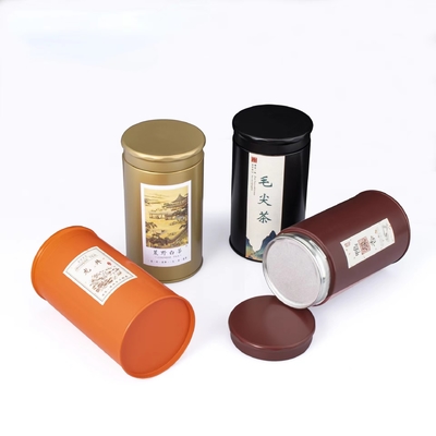 Weißer Safran Tin Box Cylinder Jar Nice kann 180 Gramm ringsum das gedruckte Metallzinnblech